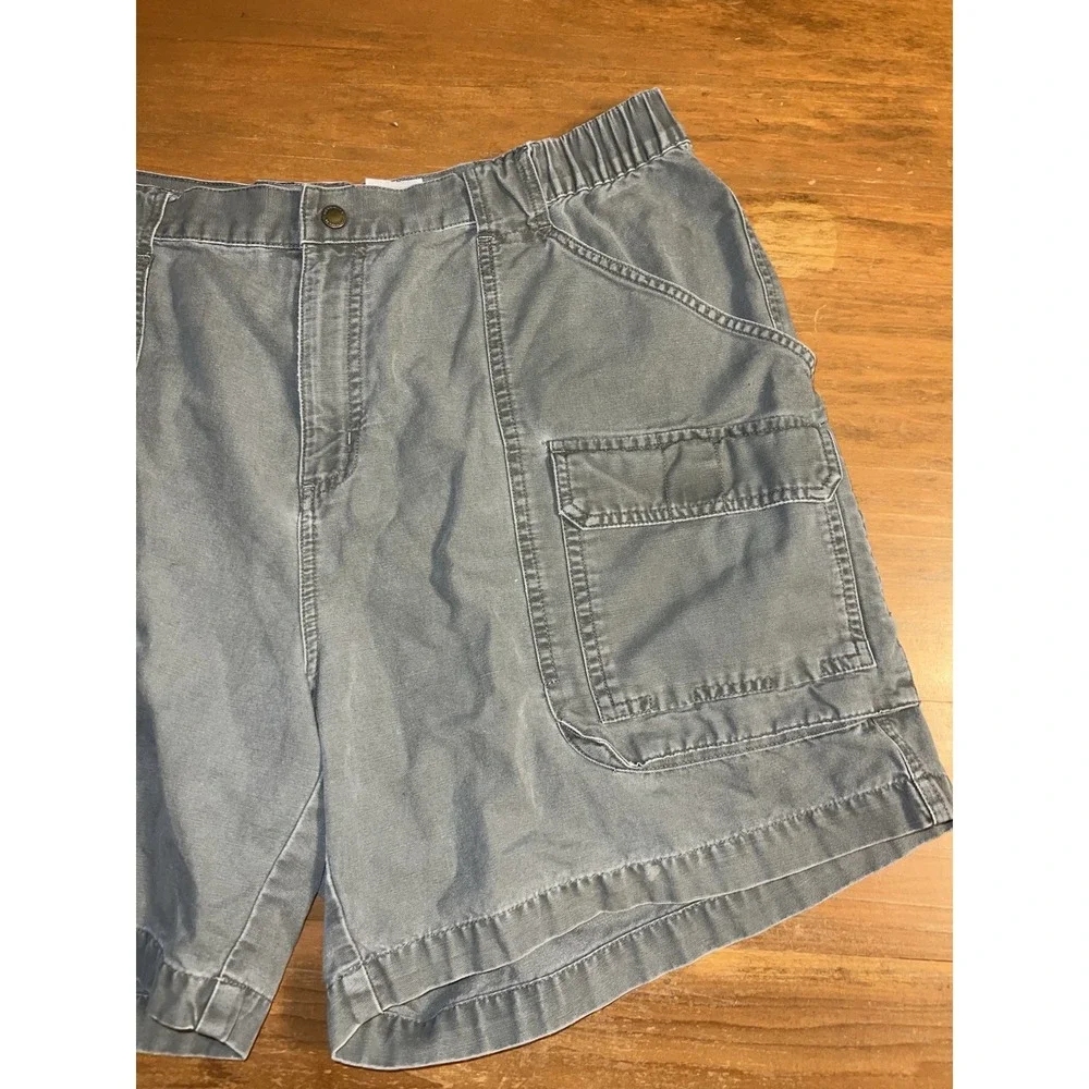 Columbia Sportswear Men XL Gray Khaki Cargo Flat‎ Front Outdoor Camping Shorts